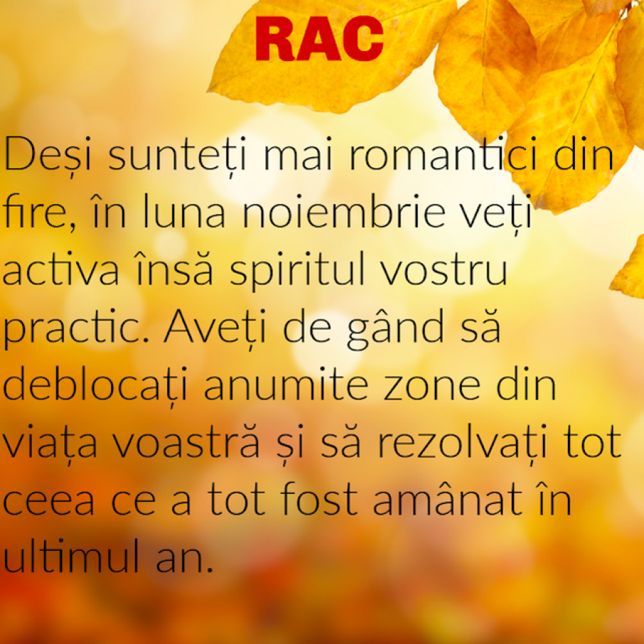 Horoscop Noiembrie 2023: Zodia Rac